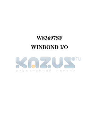 W83697SF datasheet - WINBOND I/O, UART, infrared, parallel port, game port, MIDI port, flash ROM interface, general purpose I/O ports, FDC, smart card reader interface, fan speed control