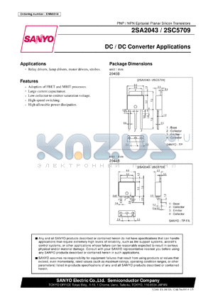 2SC5709 datasheet - NPN Epitaxial Planar Silicon Transistors DC / DC Converter Applications