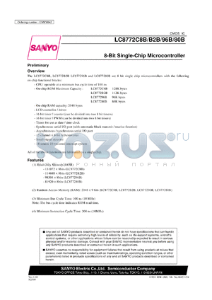 LC877280B datasheet - 8-Bit Single-Chip Microcontroller