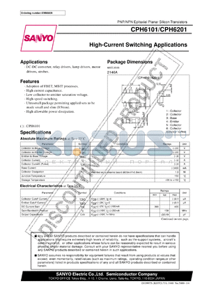 CPH6101 datasheet - High-Current Switching Applications