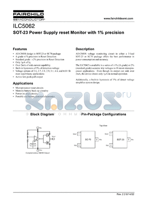 ILC5062AM37 datasheet - SOT-23 Power Supply reset Monitor with 1% precision