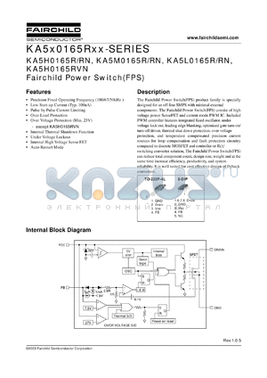 KA5M0165R datasheet - Fairchild Power Switch(FPS)