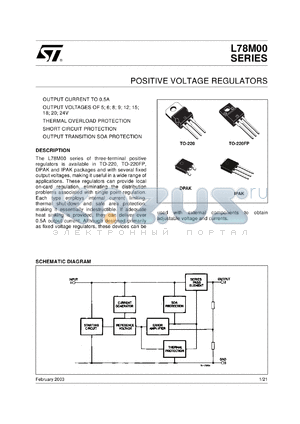 L78M05CDT datasheet - POSITIVE VOLTAGE REGULATORS