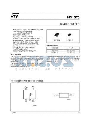 74V1G70CTR datasheet - SINGLE BUFFER