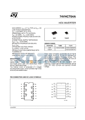 74VHCT04AMTR datasheet - HEX INVERTER