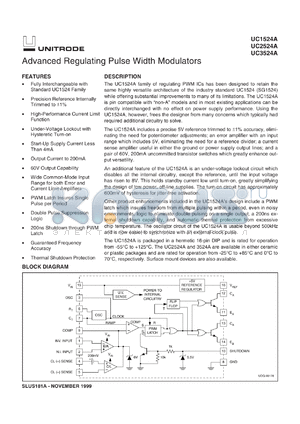 UC3524AL datasheet - Advanced regulating pulse width modulator