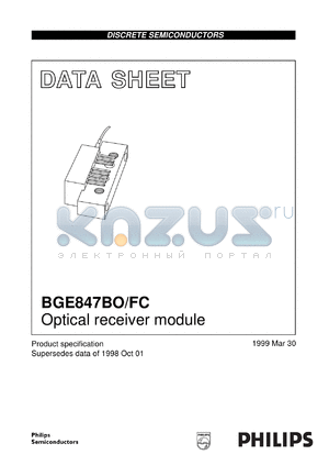 BGE847BO/FC datasheet - Optical receiver module.