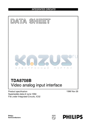 TDA8708T datasheet - Video analog input interface.