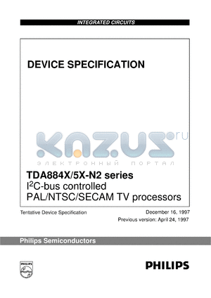 TDA8841 datasheet - I2C-bus controlled PAL/NTSC TV processor