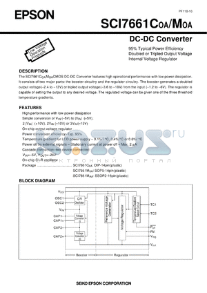 SCI7661MAA datasheet - DC-DC converter, 95% Typical Power Efficiency