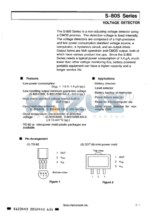 S-8051ANR-NA-X datasheet - Voltage detector, 1.095 to 1.205