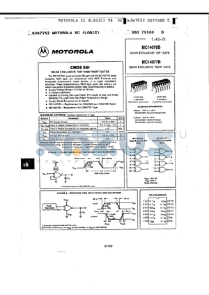 MC14070BAL datasheet - Quad exclusive OR gate