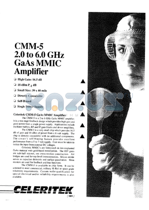 CMM-5 datasheet - 2.0 to 6.0 GHz GaAs MMIC power amplifier
