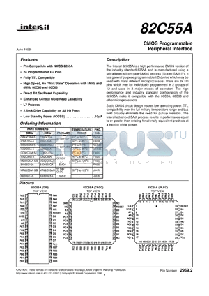 MD82C55A-5/B datasheet - CMOS programmable peripheral interface, 5MHz