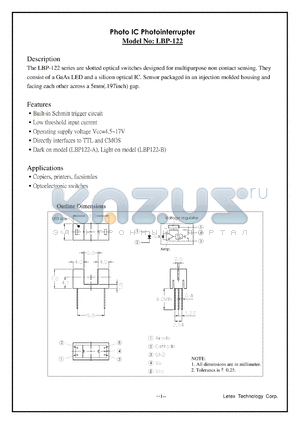 LBP-122 datasheet - Photo IC photointerrupter