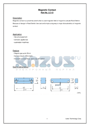 LC-13 datasheet - Magnetic contact.