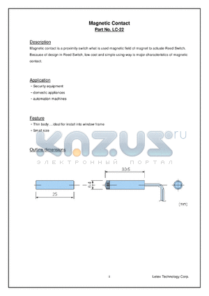 LC-22 datasheet - Magnetic contact.