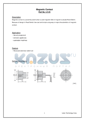 LC-25 datasheet - Magnetic contact.