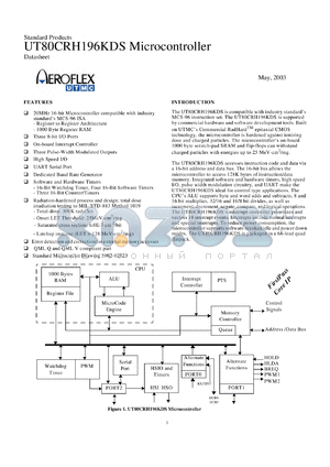 UT80CRH196KDS-WCA datasheet - Microcontroller. Lead finish solder.