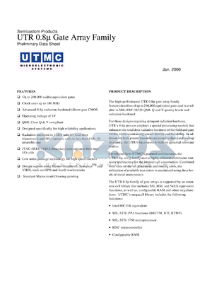 UTR25 datasheet - UTR 0.8u gate array.