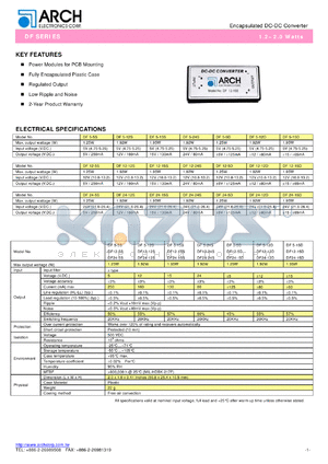 DF12-12D datasheet - +/-12 V, 1.92 W, encapsulated DC-DC converter