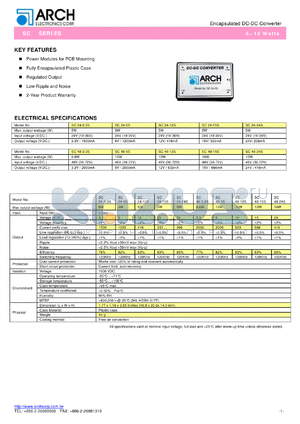 SC24-24S datasheet - 24 V, 5 W, encapsulated DC-DC converter