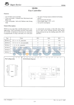 SD306-A datasheet - 4.5 V, fan controller