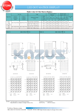 BM-10EG57MD datasheet - Yellow green/hi-eff red, anode, multi-color 5x7 dot matrix display