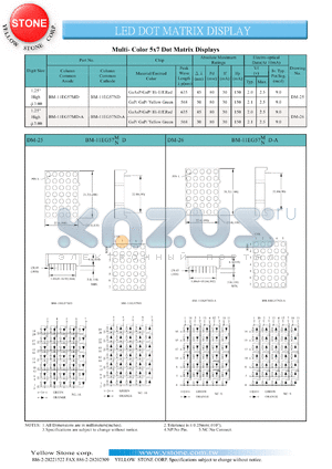 BM-11EG57ND-A datasheet - Yellow green/hi-eff red, cathode, multi-color 5x7 dot matrix display