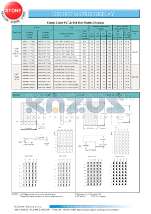 BM-41K57ND datasheet - Ultra yellow, cathode, single-color 5x7 dot matrix display