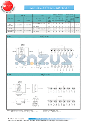 BS-C82EGRD datasheet - Fi-eff red./green, cathode,  alpha-numeric, multi-color LED display