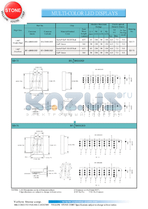 BF-AB0EGRD datasheet - Fi-eff red./green, anode,  single-digit, multi-color LED display