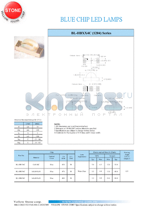 BL-HB434C datasheet - Blue, 30 mA, blue chip LED lamp