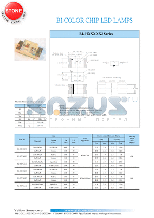 BL-HY0G033 datasheet - Yellow/green, 30 mA, bi-color chip LED lamp