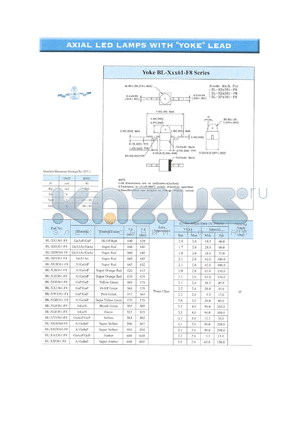 BL-XGD361-F8 datasheet - Super yellow green, 30 mA, axial LED lamp with Yoke lead