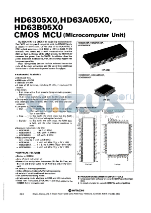 HD6305X0P datasheet - 0.3-7 V, CMOS microcomputer unit