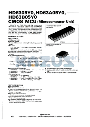 HD63B05Y0P datasheet - 0.3-7 V, CMOS microcomputer unit
