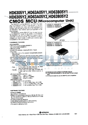 HD63A05Y1P datasheet - 0.3-7 V, CMOS microcomputer unit