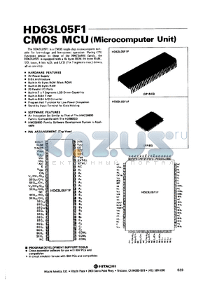 HD63L05F1F datasheet - 0.3-5.5 V, CMOS microcomputer unit