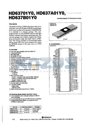 HD63701Y0C datasheet - 0.3-7 V, 1 MHz, CMOS microcomputer unit