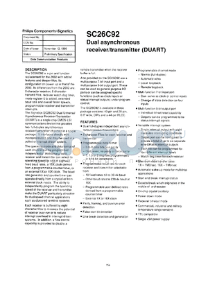 SC26C92AA1F40 datasheet - 5 V, dual asynchronous receiver/transmitter (DUART)