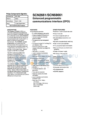 SCN2661AM1F28 datasheet - 5 V, enhanced programmable communication interface (EPCI)