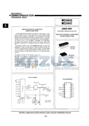 MC14443DW datasheet - Analog-to-digital converter linear subsystem.