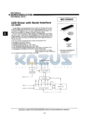 MC145453FN datasheet - LCD driver with serial inerface.