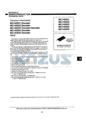 MC145034DW datasheet - Encoder.