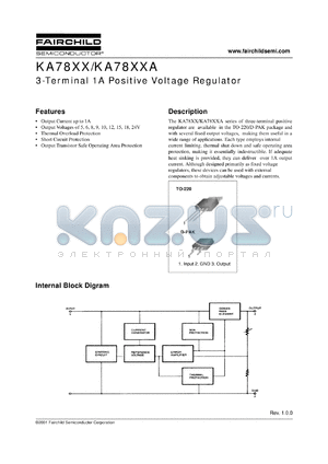 7809 datasheet - 3-Terminal 1A Positive Voltage Regulator