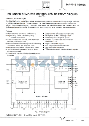 SAA5243P/E/M2 datasheet - -0.3 to +7.5V enhanced computer controlled teletext circuits (ECCT)