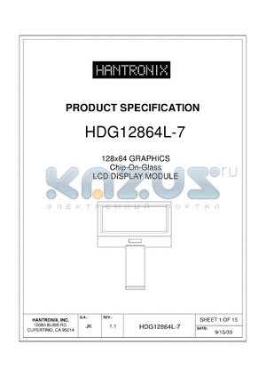 HDG12864L-7 datasheet - 128x64 GRAPHICS Chip-On-Glass LCD DISPLAY MODULE
