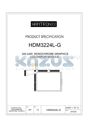 HDM3224L-G datasheet - 320x240 MONOCHROME GRAPHICS LCD DISPLAY MODULE
