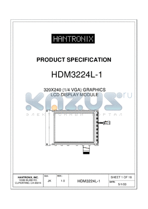 HDM3224L-1 datasheet - 320X240 (1/4 VGA) GRAPHICS LCD DISPLAY MODULE